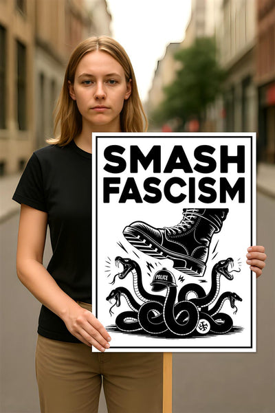 FIGHT FASCISM, No Kings In America Protest Sign, Anti-Trump Resistance Political Activist Protest Poster, Resist Fascism Rally Sign
