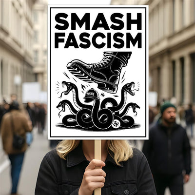 FIGHT FASCISM, No Kings In America Protest Sign, Anti-Trump Resistance Political Activist Protest Poster, Resist Fascism Rally Sign
