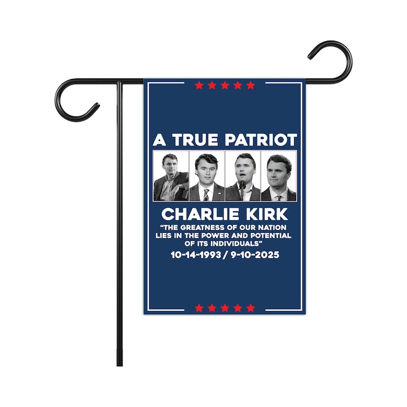 Justice for Charlie Garden Flag, Charlie Kirk Patriot Yard Flag, Conservative Political Statement Outdoor Flag, Right-Wing Rally Banner