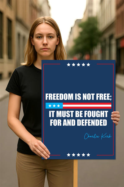 Justice for Charlie Protest Sign, A True Patriot Charlie Kirk Sign, Charlie Kirk Political Poster Sign