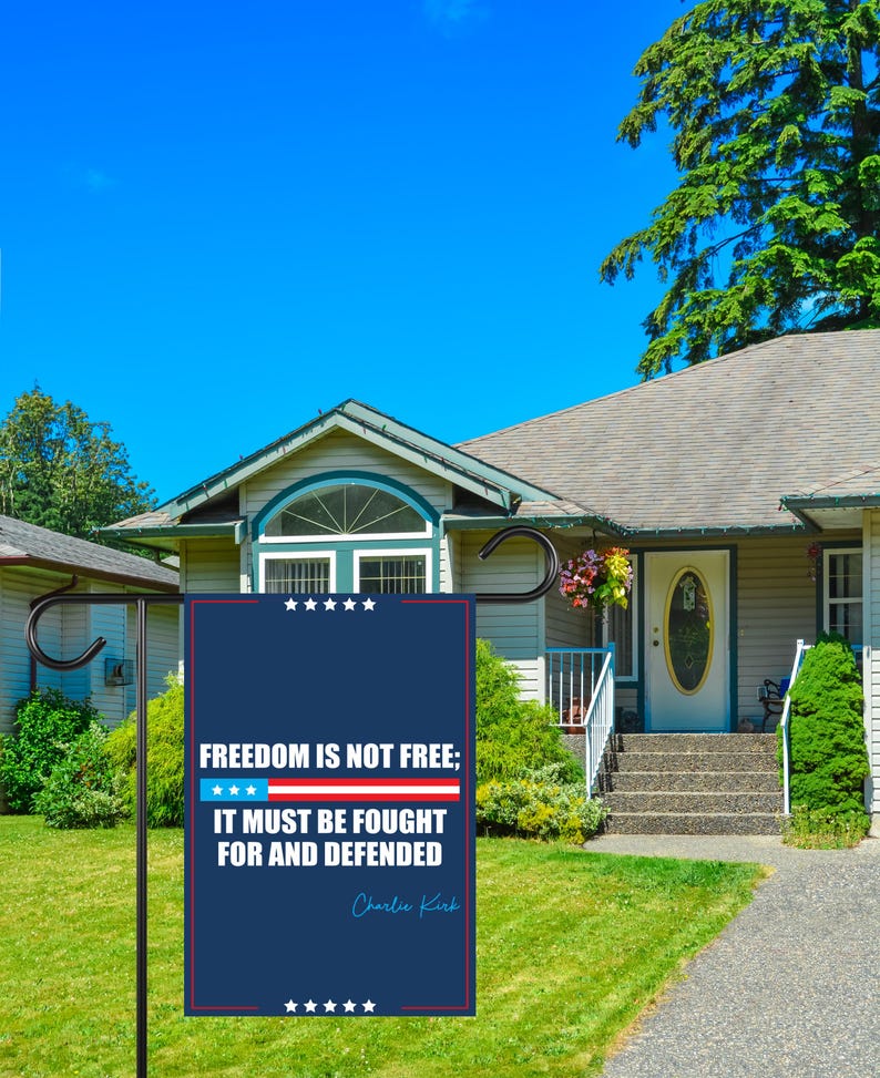 Justice for Charlie Garden Flag, Charlie Kirk Patriot Yard Flag, Conservative Political Statement Outdoor Flag, Right-Wing Rally Banner