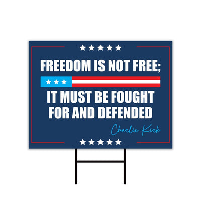Justice for Charlie Yard Sign, A True Patriot Charlie Kirk Lawn Display, Political, Conservative Statement Yard Sign with Metal H-Stake