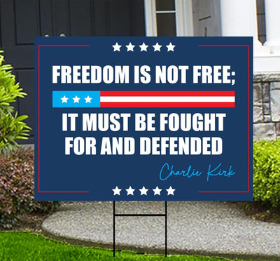 Justice for Charlie Yard Sign, A True Patriot Charlie Kirk Lawn Display, Political, Conservative Statement Yard Sign with Metal H-Stake