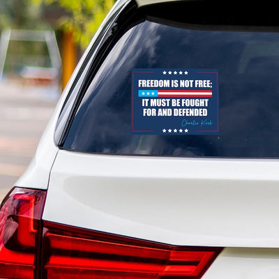 Justice for Charlie Vinyl Sticker, A True Patriot Charlie Kirk Political Decal, Charlie Kirk Bumper Sticker, 6" x 4.5"