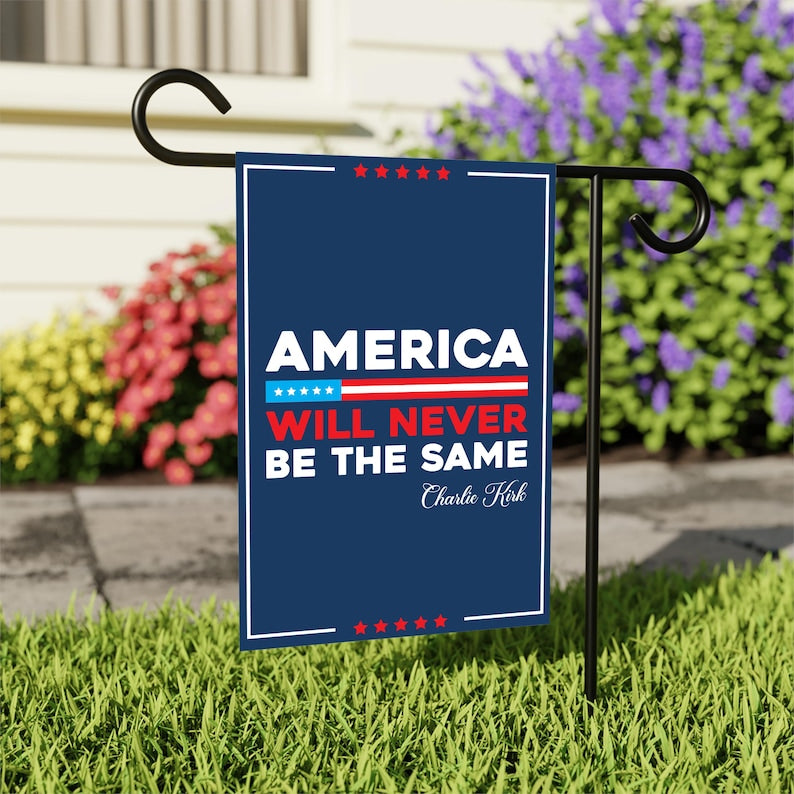 Justice for Charlie Garden Flag, A True Patriot Charlie Kirk Yard Flag, Charlie Kirk Is My Hero Outdoor Flag, Charlie Kirk Freedom Flag
