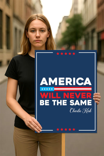 Justice for Charlie Protest Sign, A True Patriot Charlie Kirk Sign, Charlie Kirk Is My Hero, Charlie Kirk Freedom Political Poster Sign