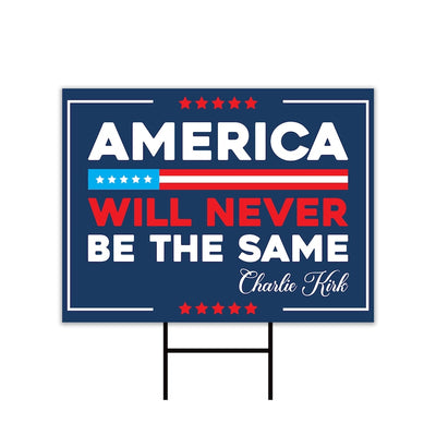 Justice for Charlie Yard Sign, A True Patriot Charlie Kirk Sign, Charlie Kirk Is My Hero Sign, Charlie Kirk Freedom Sign with Metal H-Stake