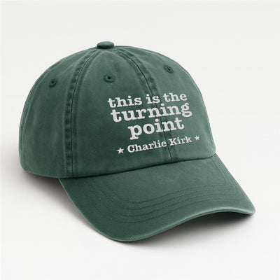 Justice for Charlie Embroidered Hat, This Is The Turning Point Quote Cap, Political Protest Hat, Patriot Statement, Charlie Kirk Support Hat