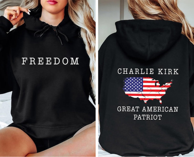 Charlie Kirk Freedom Hoodie, A True Patriot Charlie Kirk Hoodie, Charlie Kirk Is My Hero Hoodie