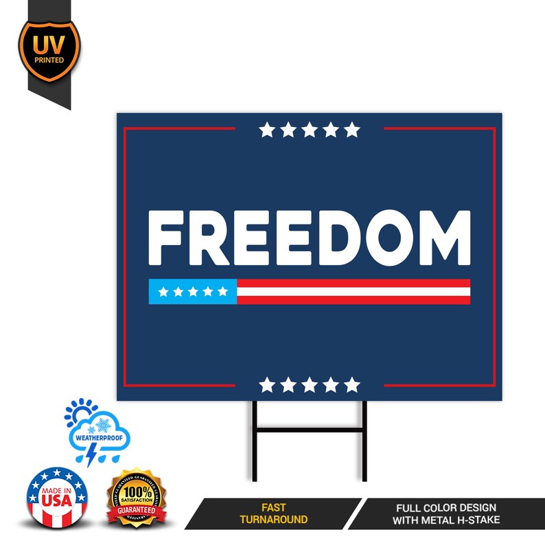Justice for Charlie Yard Sign, A True Patriot Charlie Kirk Sign, Charlie Kirk Is My Hero Sign, Charlie Kirk Freedom Sign with Metal H-Stake