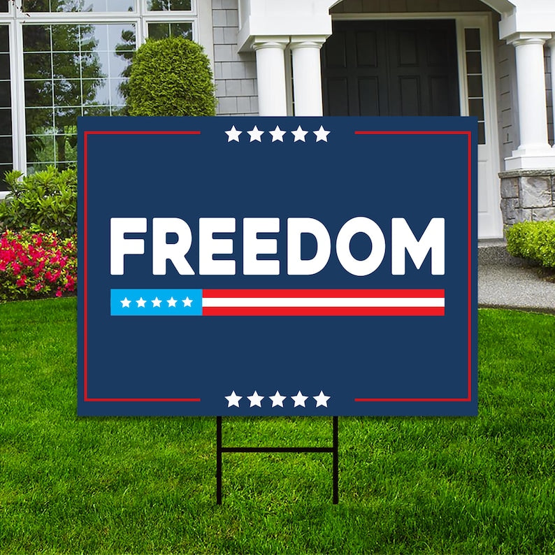 Justice for Charlie Yard Sign, A True Patriot Charlie Kirk Sign, Charlie Kirk Is My Hero Sign, Charlie Kirk Freedom Sign with Metal H-Stake