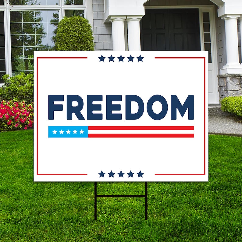 Justice for Charlie Yard Sign, A True Patriot Charlie Kirk Sign, Charlie Kirk Is My Hero Sign, Charlie Kirk Freedom Sign with Metal H-Stake
