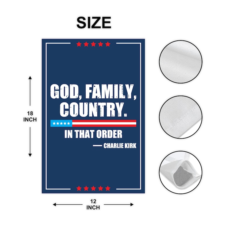 Justice for Charlie Garden Flag, A True Patriot Charlie Kirk Yard Flag, Charlie Kirk Is My Hero Outdoor Flag, Charlie Kirk Freedom Flag