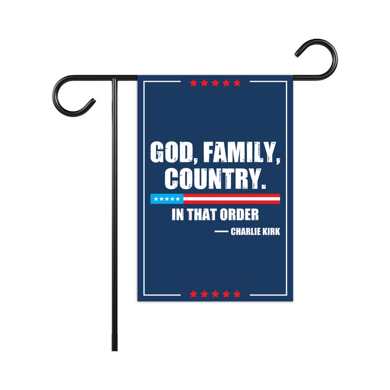 Justice for Charlie Garden Flag, A True Patriot Charlie Kirk Yard Flag, Charlie Kirk Is My Hero Outdoor Flag, Charlie Kirk Freedom Flag