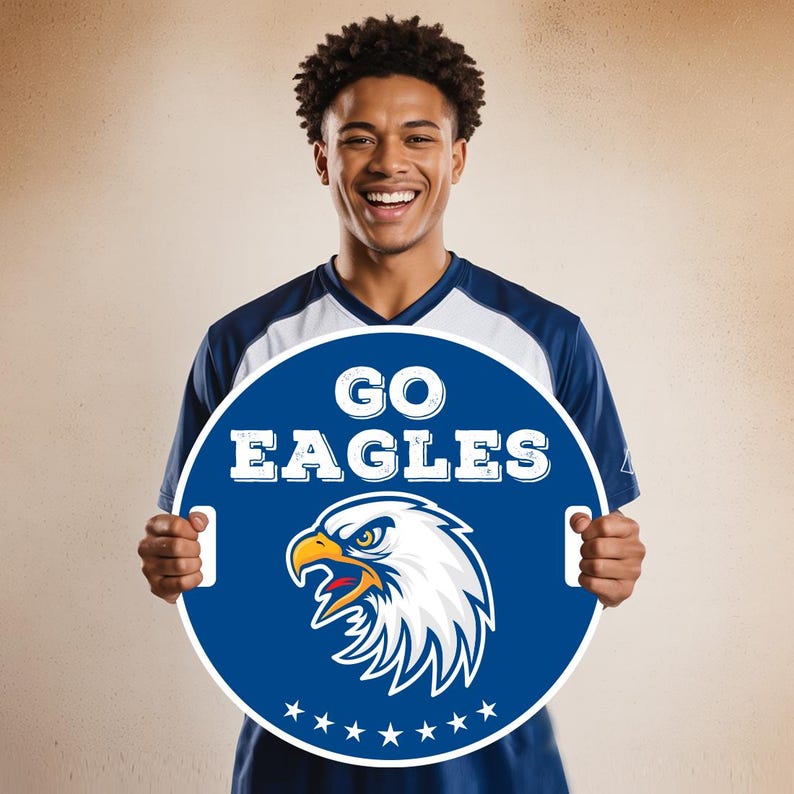 Custom Cheer Signs for School Spirit, Personalized Cheerleading Rally Signs with Handle, Pep Rally Sports Team Chant & Game Day Support Sign