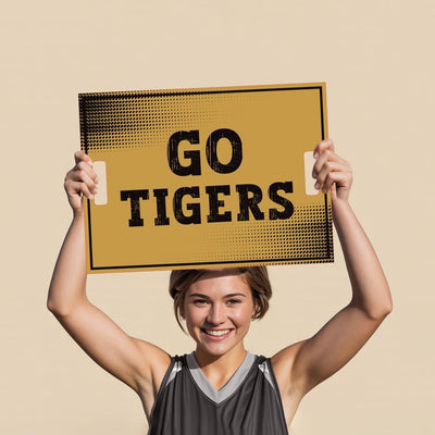 Custom Cheer Signs for School Spirit, Personalized Cheerleading Rally Signs with Handle, Pep Rally Sports Team Chant & Game Day Support Sign