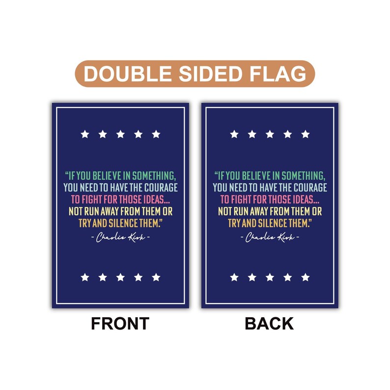 Justice for Charlie Garden Flag, A True Patriot Charlie Kirk Yard Flag, Charlie Kirk Is My Hero Outdoor Flag, Charlie Kirk Freedom Flag