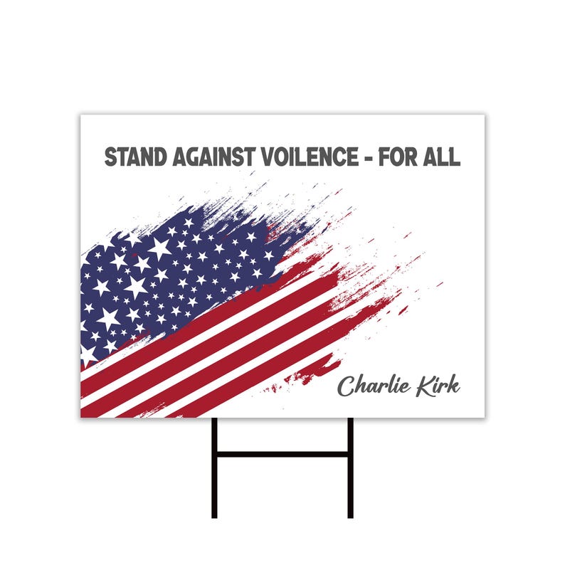 Justice for Charlie Yard Sign, A True Patriot Charlie Kirk Sign, Charlie Kirk Is My Hero Sign, Charlie Kirk Freedom Sign with Metal H-Stake