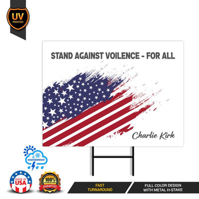 Justice for Charlie Yard Sign, A True Patriot Charlie Kirk Sign, Charlie Kirk Is My Hero Sign, Charlie Kirk Freedom Sign with Metal H-Stake