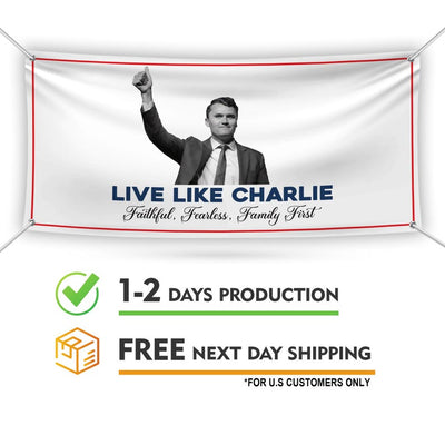 Charlie Kirk Is My Hero Banner Sign, Justice For Charlie Kirk Political Sign, A True Patriot Charlie Kirk Vinyl Banner with Metal Grommets
