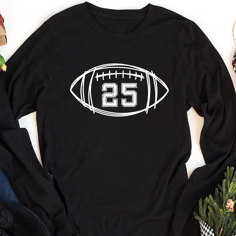 Custom Football Kids Jersey Number Long Sleeve Shirt, Personalized Football Season Mama Long Sleeve Shirt, Football Boy Long Sleeve Shirt