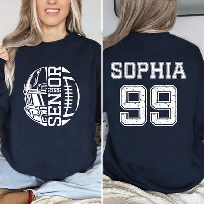 Custom Football Senior 2026 Sweatshirt, Personalized Football Senior SweatShirt, Football Season SweatShirt