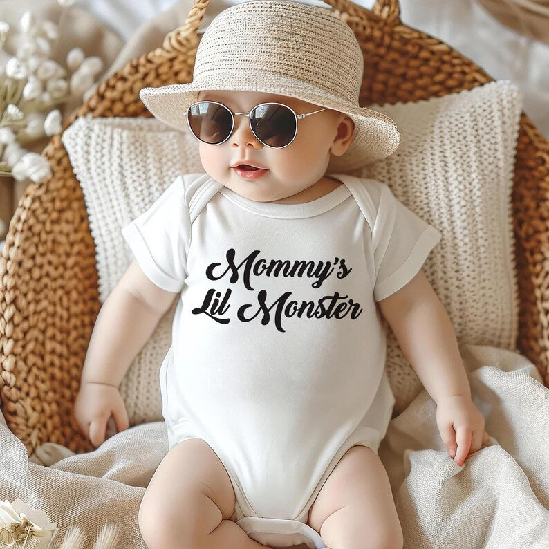 Girls Halloween Costume Shirt, Mommy’s Lil Monster Baby Shirt, Toddler Girl Halloween Outfit Tee
