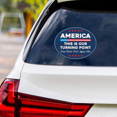 Justice for Charlie Vinyl Sticker, A True Patriot Charlie Kirk, Charlie Kirk Freedom, Charlie Kirk Is My Hero Bumper Sticker, 6" x 4.5"