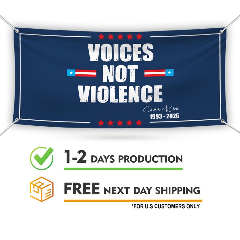 Charlie Kirk Is My Hero Banner Sign, Justice For Charlie Kirk Political Sign, A True Patriot Charlie Kirk Vinyl Banner with Metal Grommets