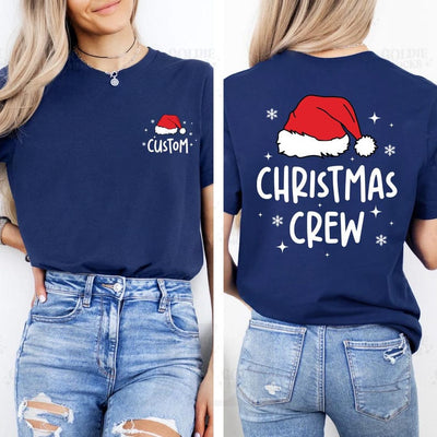 Custom Christmas Crew Short Sleeve Shirt, Personalized Christmas Party Short Sleeve Shirt, Christmas Family Matching Tee
