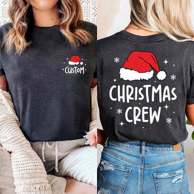 Custom Christmas Crew Short Sleeve Shirt, Personalized Christmas Party Short Sleeve Shirt, Christmas Family Matching Tee