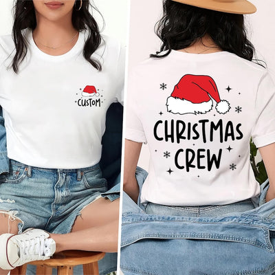 Custom Christmas Crew Short Sleeve Shirt, Personalized Christmas Party Short Sleeve Shirt, Christmas Family Matching Tee