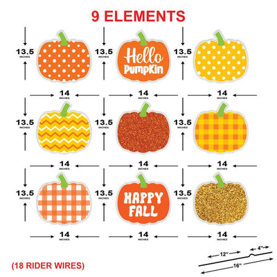 Fall Pumpkin Yard Signs, Autumn Harvest Lawn Decorations with Stakes, Happy Fall Outdoor Thanksgiving Patio Garden Pathway Décor