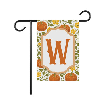Custom Family Name Garden Flag, Fall Pumpkin Monogram Yard Decor, Personalized Outdoor Porch Banner, New Homeowner Patio Autumn Gift