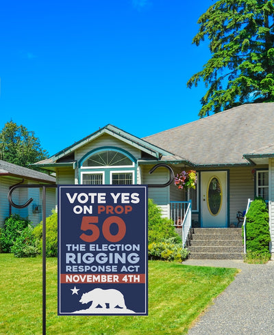Yes on Prop 50 Garden Flag, Election Rigging Response Act Yard Flag, Anti-Gerrymandering California Flag, Political Outdoor Lawn Banner
