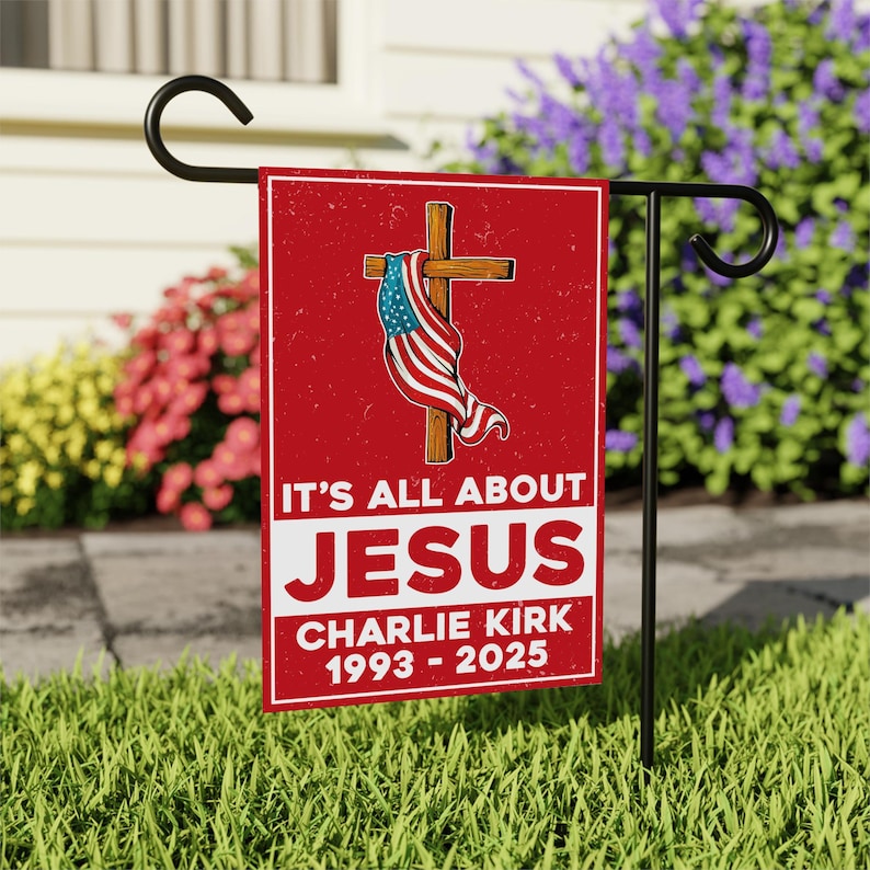 Justice for Charlie Garden Flag, A True Patriot Charlie Kirk Yard Flag, Charlie Kirk Is My Hero Outdoor Flag, Charlie Kirk Freedom Flag