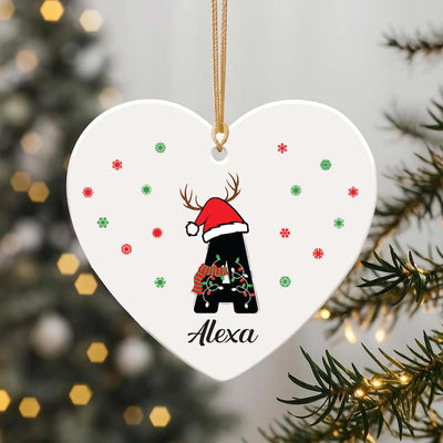 Letter Name Ornament, 2025 Family Ornament, Personalized Initial Christmas Ornament, Custom Monogram Ornament, Family Holiday Keepsake Gift