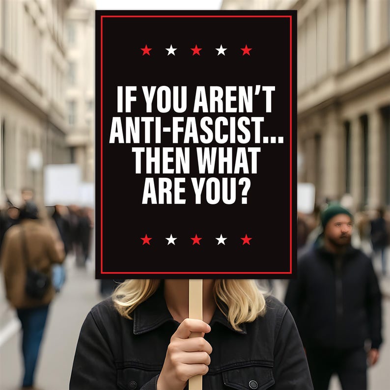 No Kings In America Protest Sign, Anti-Trump Resistance, Democracy Not Oligarchy Political Activist Poster, Resist Fascism Rally Sign