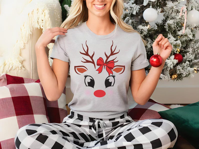 Funny Reindeer Short Sleeve Shirt, Christmas Group Shirt, Winter Family Tee, Cute Deer Short Sleeve Shirt, Kids Holiday Short Sleeve Shirt, Winter Teacher Short Sleeve Shirt
