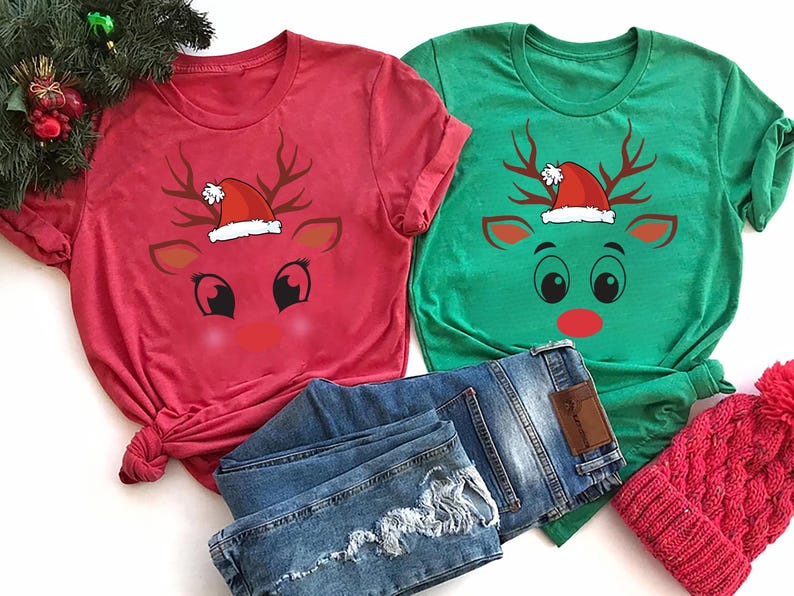 Funny Reindeer Short Sleeve Shirt, Christmas Group Shirt, Winter Family Tee, Cute Deer Short Sleeve Shirt, Kids Holiday Short Sleeve Shirt, Winter Teacher Short Sleeve Shirt