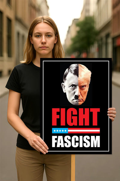 FIGHT FASCISM, No Kings In America Protest Sign, Anti-Trump Resistance Political Activist Protest Poster, Resist Fascism Rally Sign