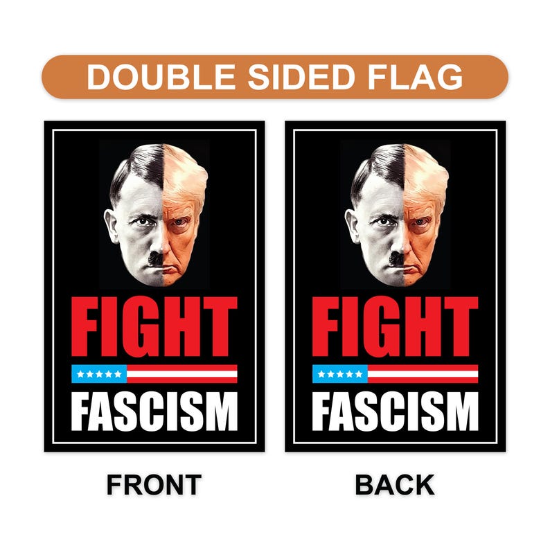 FIGHT FASCISM Garden Flag, 12x18 Inch Double Sided, No Kings In America Protest, Anti-Trump Flag, Resist Racism, Resist Fascism Flag