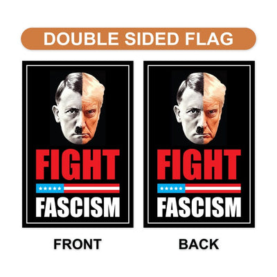 FIGHT FASCISM Garden Flag, 12x18 Inch Double Sided, No Kings In America Protest, Anti-Trump Flag, Resist Racism, Resist Fascism Flag