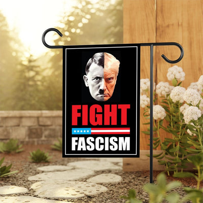 FIGHT FASCISM Garden Flag, 12x18 Inch Double Sided, No Kings In America Protest, Anti-Trump Flag, Resist Racism, Resist Fascism Flag