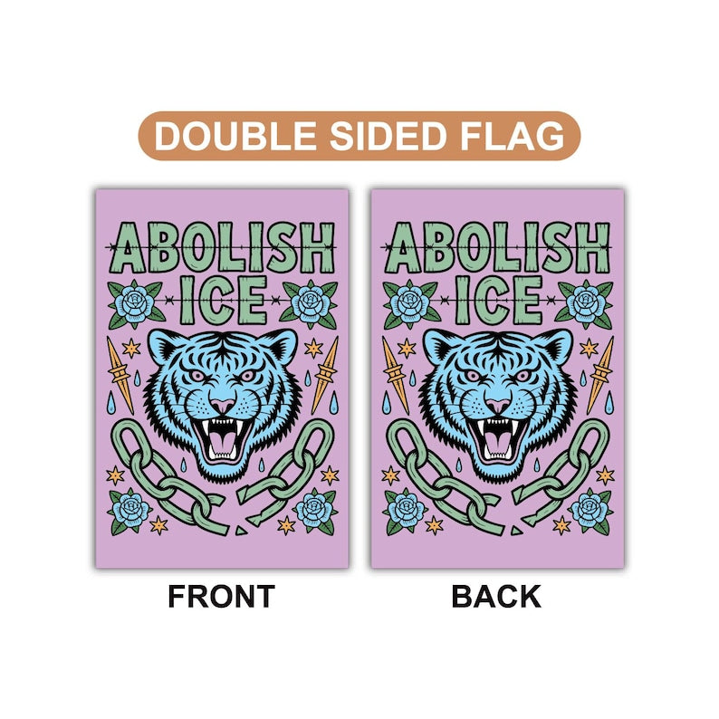 Abolish ICE Garden Flag, Double Sided, Keep the Immigrants, Deport the Racists Flag, Anti-Trump, Resist Racism Flag, Resist Fascism Flag