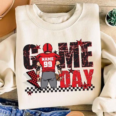 Custom Football Player Sweatshirt, Touch Down Season SweatShirt, Game Day Player Design Tee, Football Mom SweatShirt