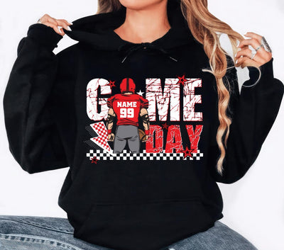 Custom Football Player Hoodie, Touch Down Season Hoodie, Game Day Player Design Hoodie, Football Mom Hoodie