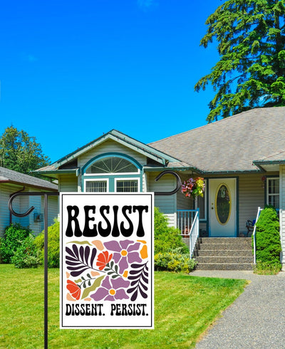 Resist Dissent Persist Garden Flag, Double Sided, No Kings In America Protest, Anti-Trump Flag, Resist Racism, Resist Fascism Flag
