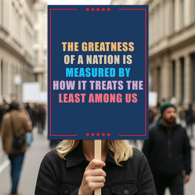 Abolish ICE No One Is Illegal Protest Sign, No Kings In America, Anti-Trump Resistance Political Protest Poster, Resist Fascism Rally Sign
