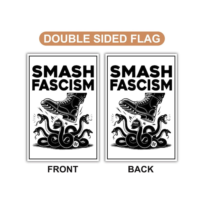 FIGHT FASCISM Garden Flag, 12x18 Inch Double Sided, No Kings In America Protest, Anti-Trump Flag, Resist Racism, Resist Fascism Flag